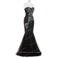 Grace Karin de longitud completa sin tirantes amor negro sirena pavo real vestido de baile de fin de curso GK000080-1